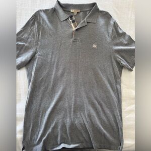 Gray Burberry Polo Shirt